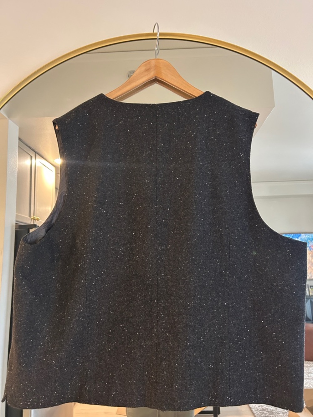 Joseph Abboud Charcoal Speckled Wool Vest - Picture 3 of 3